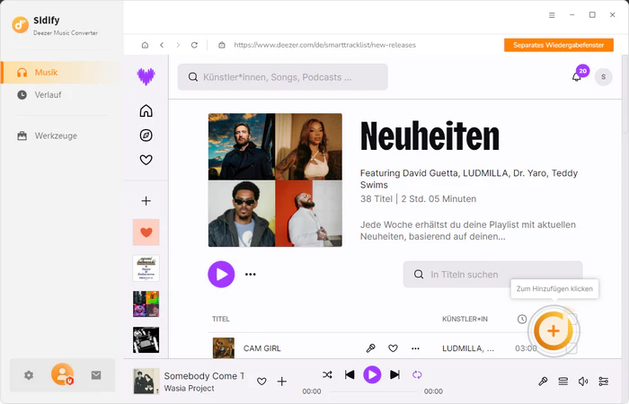 Musik hinzufügen