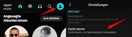 Amazon Music Cache leeren auf Android oder iPhone