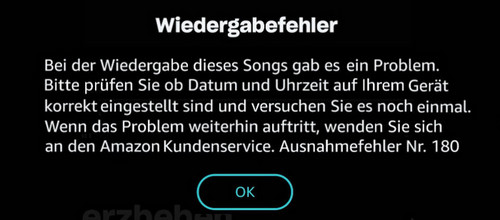 Amazon Music Fehler