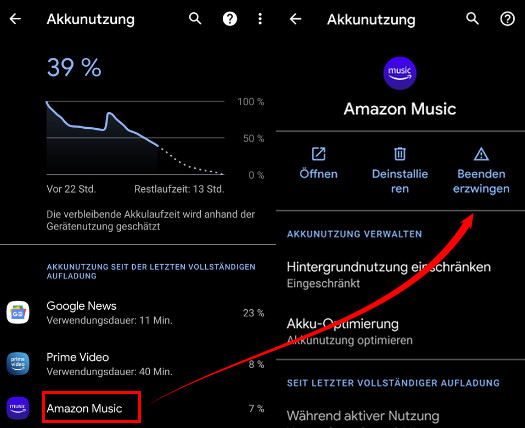 Amazon Music Stoppen erzwingen