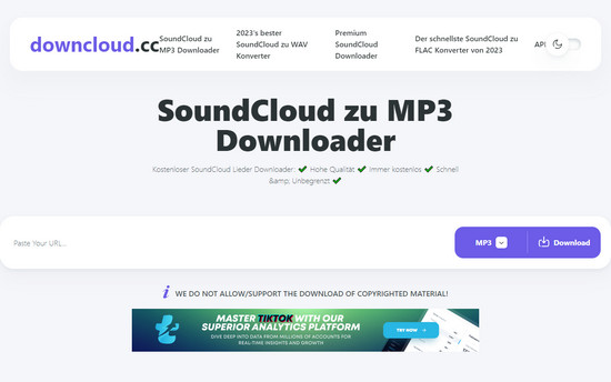 DownloadCloud.cc SoundCloud zu MP3 Downloader