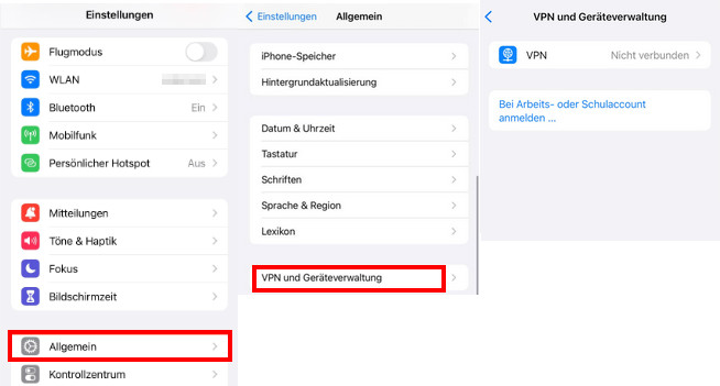 Nicht vertrauenswürdige App vertrauen