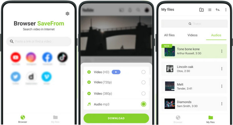 Savefrom.net YouTube Downloader für Android