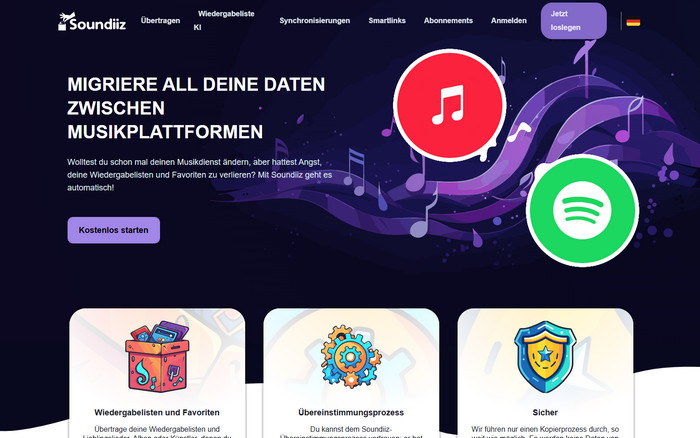 Spotify Playlists mit Soundiiz übertragen