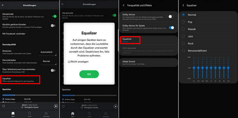 Spotify Equalizer auf Android