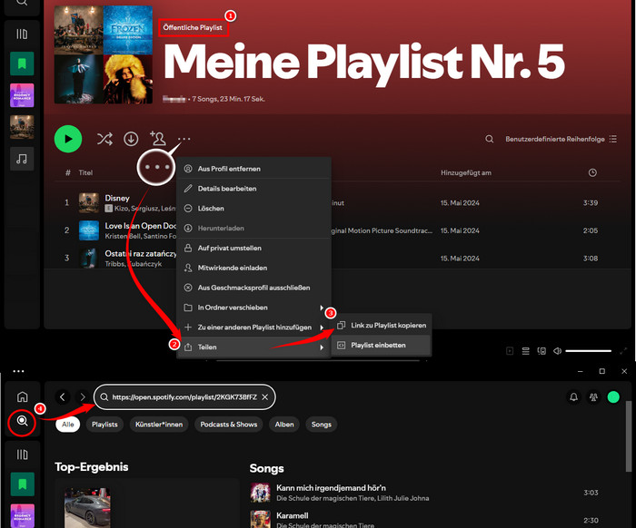 Spotify Playlist auf ein anderes Konto übertragen