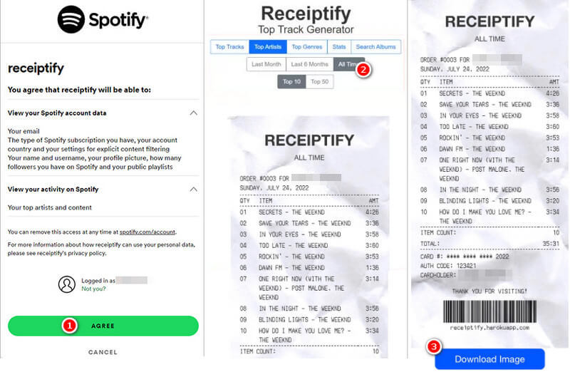 Spotify Receipt mit Receiptify erstellen und downloaden