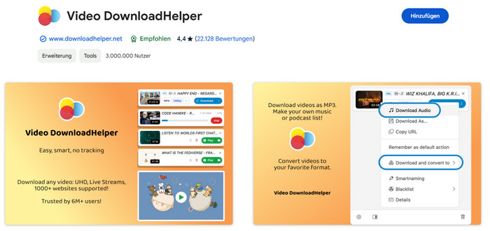 Video DownloadHelper SoundCloud MP3 dowloaden