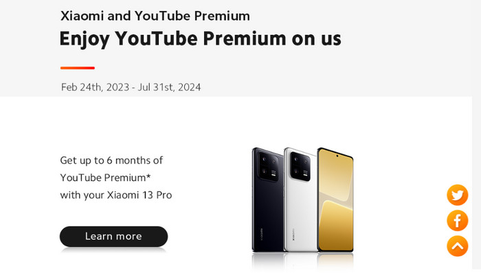 YouTube Premium 6 Monate kostenlos über Xiaomi