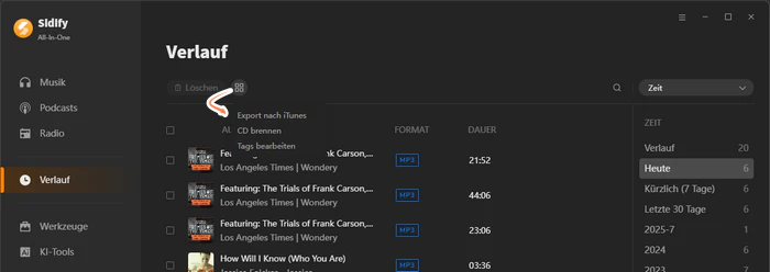Sidify All-In-One Musik zu iTunes speichern