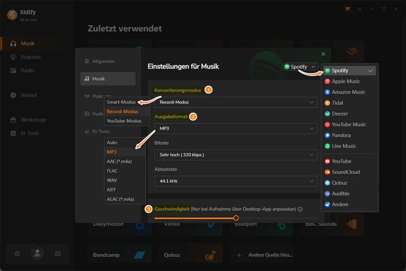 Konvertierungseinstellungen