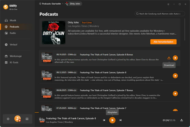 Podcasts ohne Anmeldung kostenlos downloaden