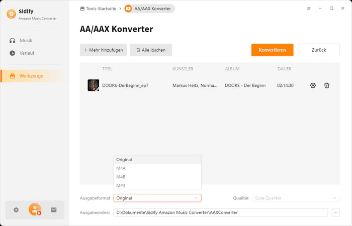 AAX Audible Hörbücher in MP3 umwandeln