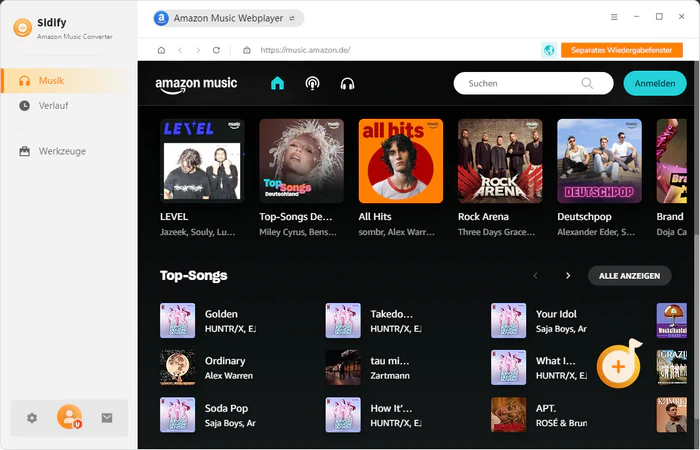 Songs über Amazon Music Webplayer hinzufügen