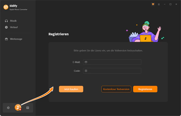 Sidify Apple Music Converter registrieren