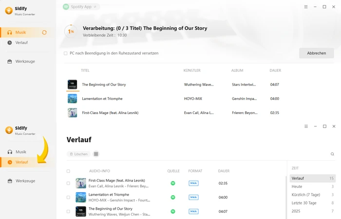 Spotify Songs konvertieren