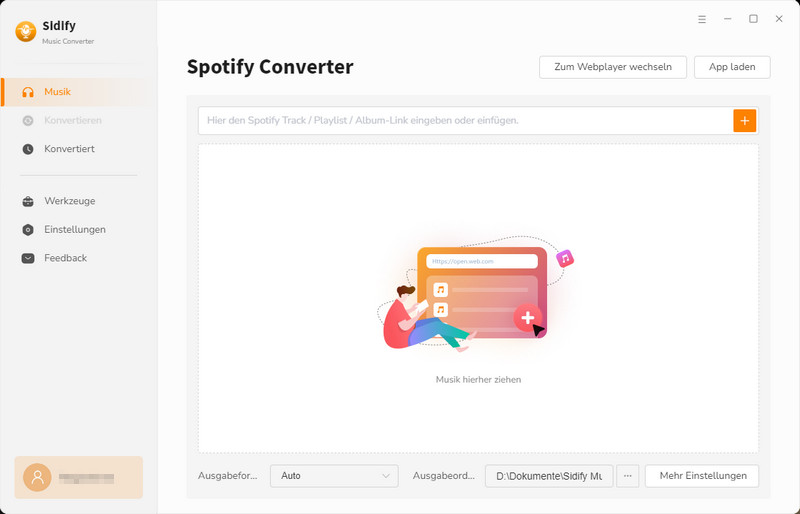 Hauptoberfläche von Spotify Music Converter für Windows