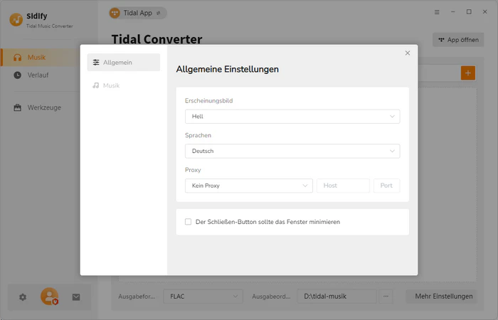 Allgemeine Einstellungen