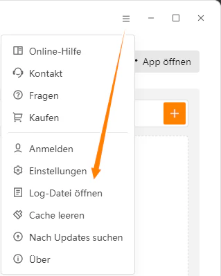 Log-Datei finden