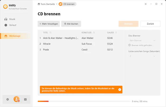 YouTube Musik auf CD brennen