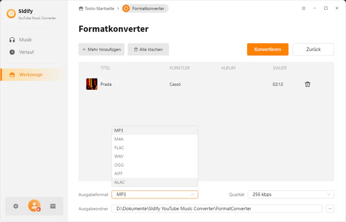 Lokale Musikdateien umwandeln