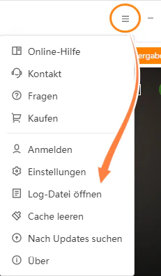 Log-Datei finden